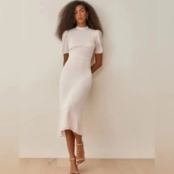 Reformation Dusk Crystal Pink Midi Dress B928 - Picture 1 of 7